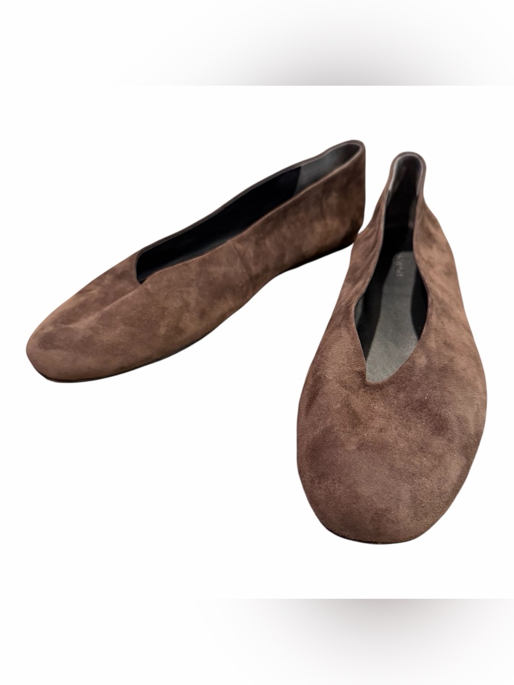 Nordstrom Brown Suede Slip-On Ballet Flats - Picture 3 of 9